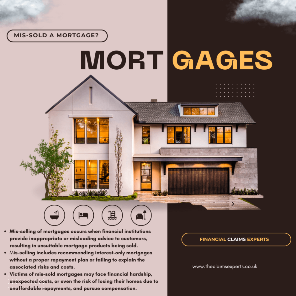 The Claims Experts Mis-sold mortgages poster and logo